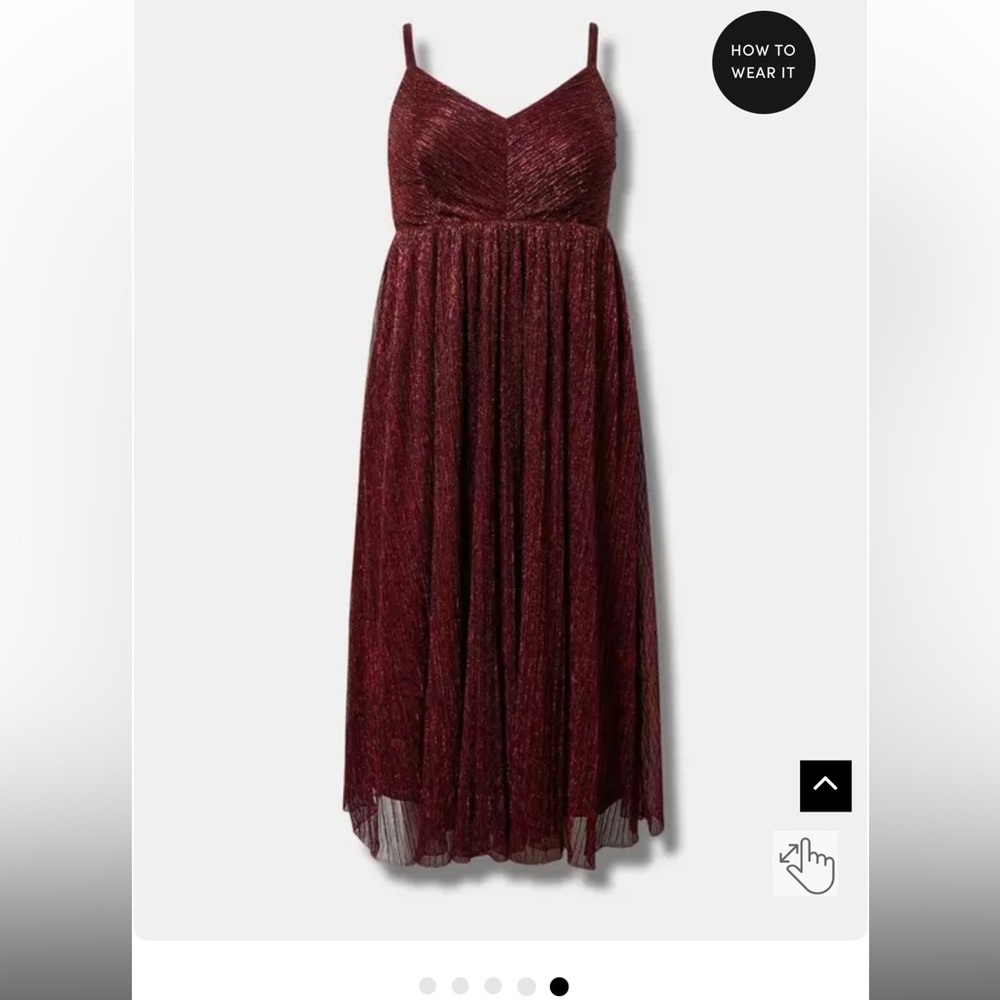 NWT Torrid Tea Length Dress in Burgundy Size 1